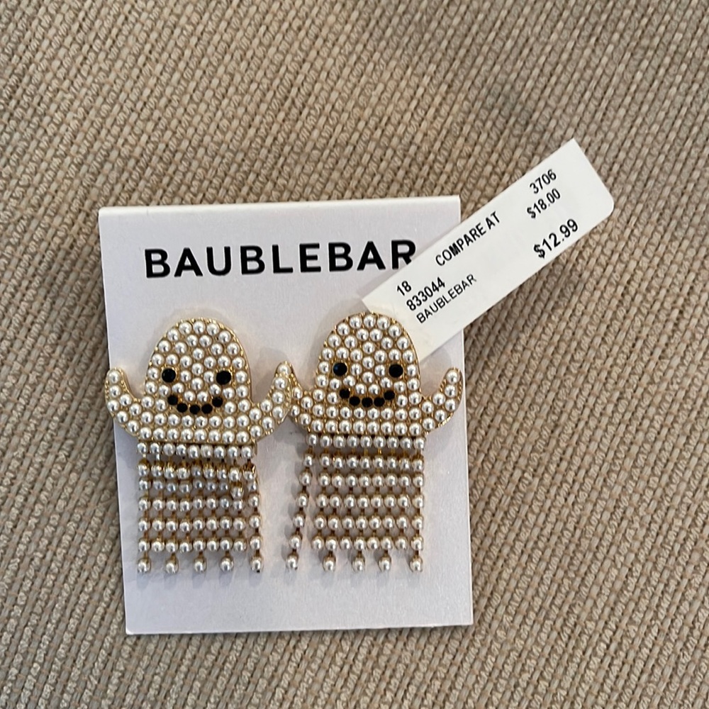 Bauble Bar pearl ghost earrings. Brand new